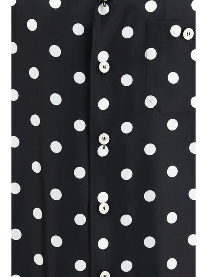 Dolce & Gabbana Polka dot silk twill Shirt - Pois Grande F.Nero