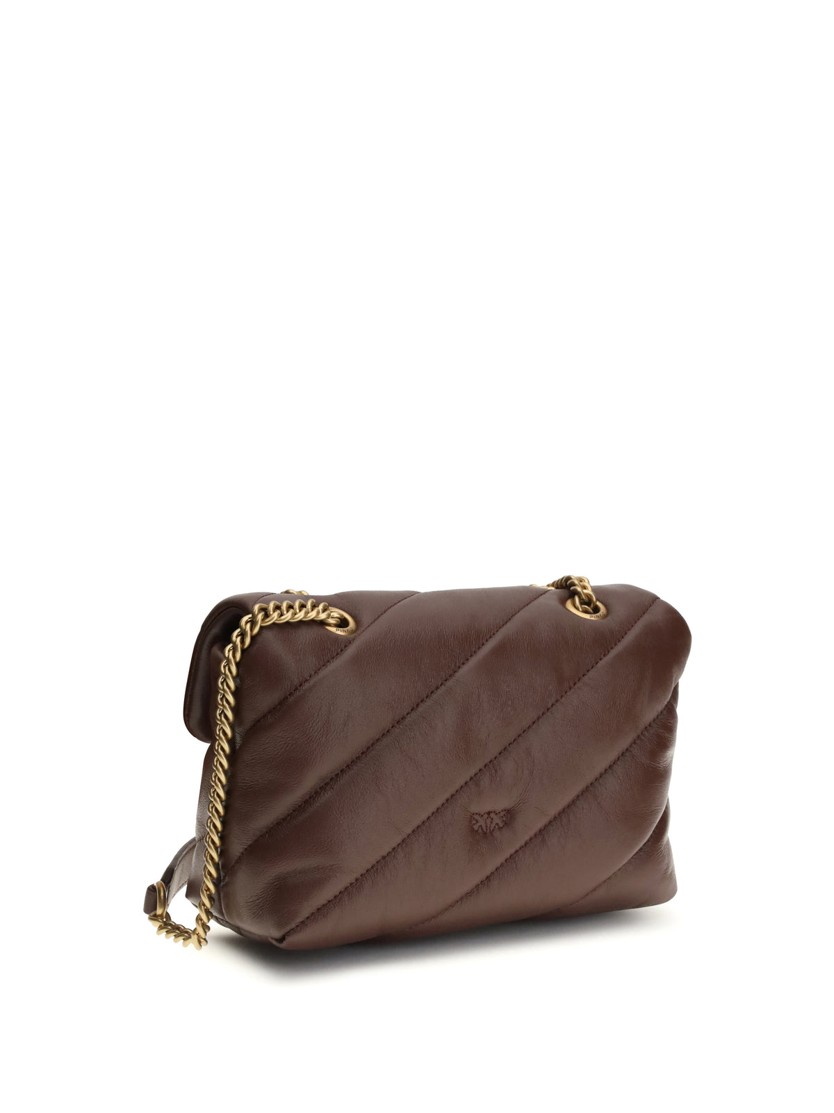 Pinko Love Mini Puff Shoulder Bag - Burgundy Wine-Antique Gold