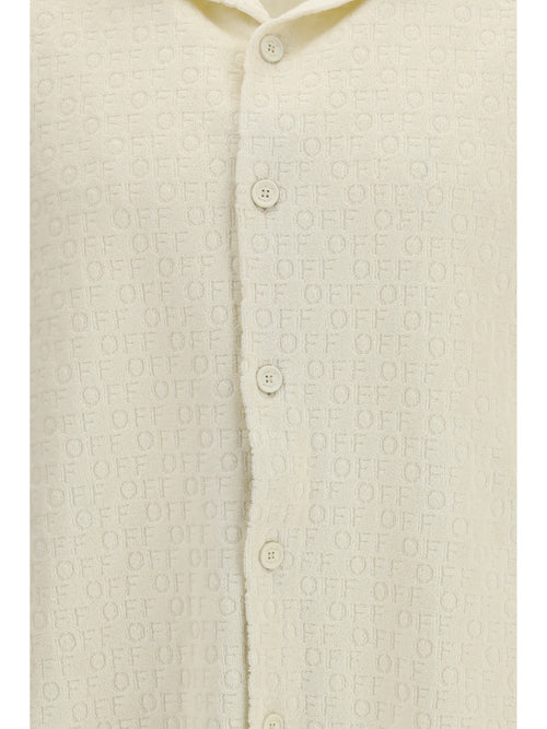 Off-White Off Terry Bowling Shirt - Cream-No Color