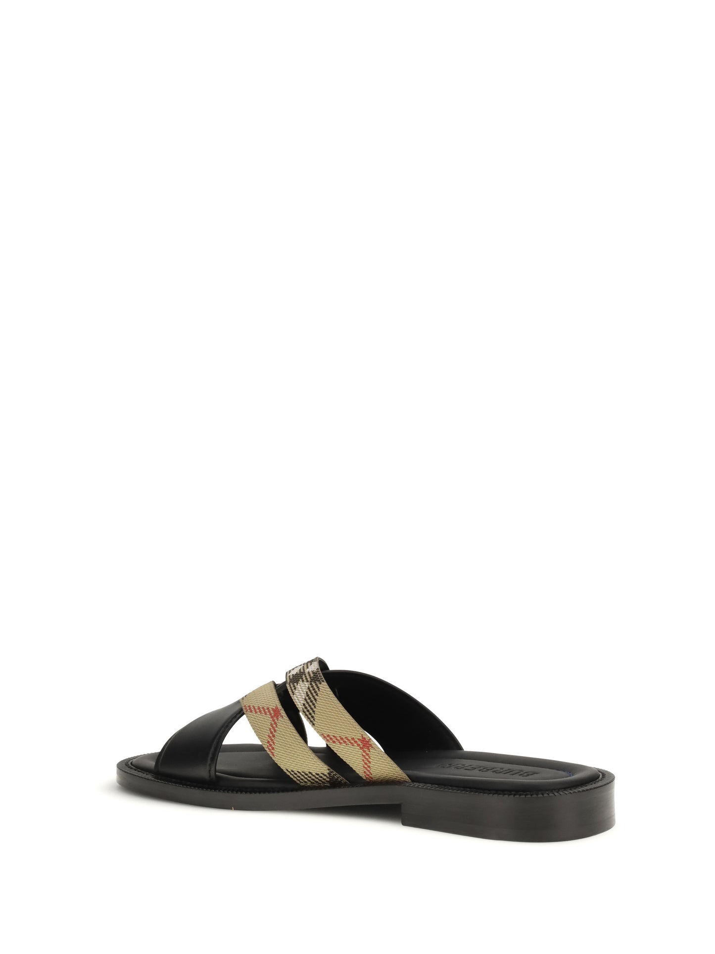 BURBERRY Drift leather and Check Sandals