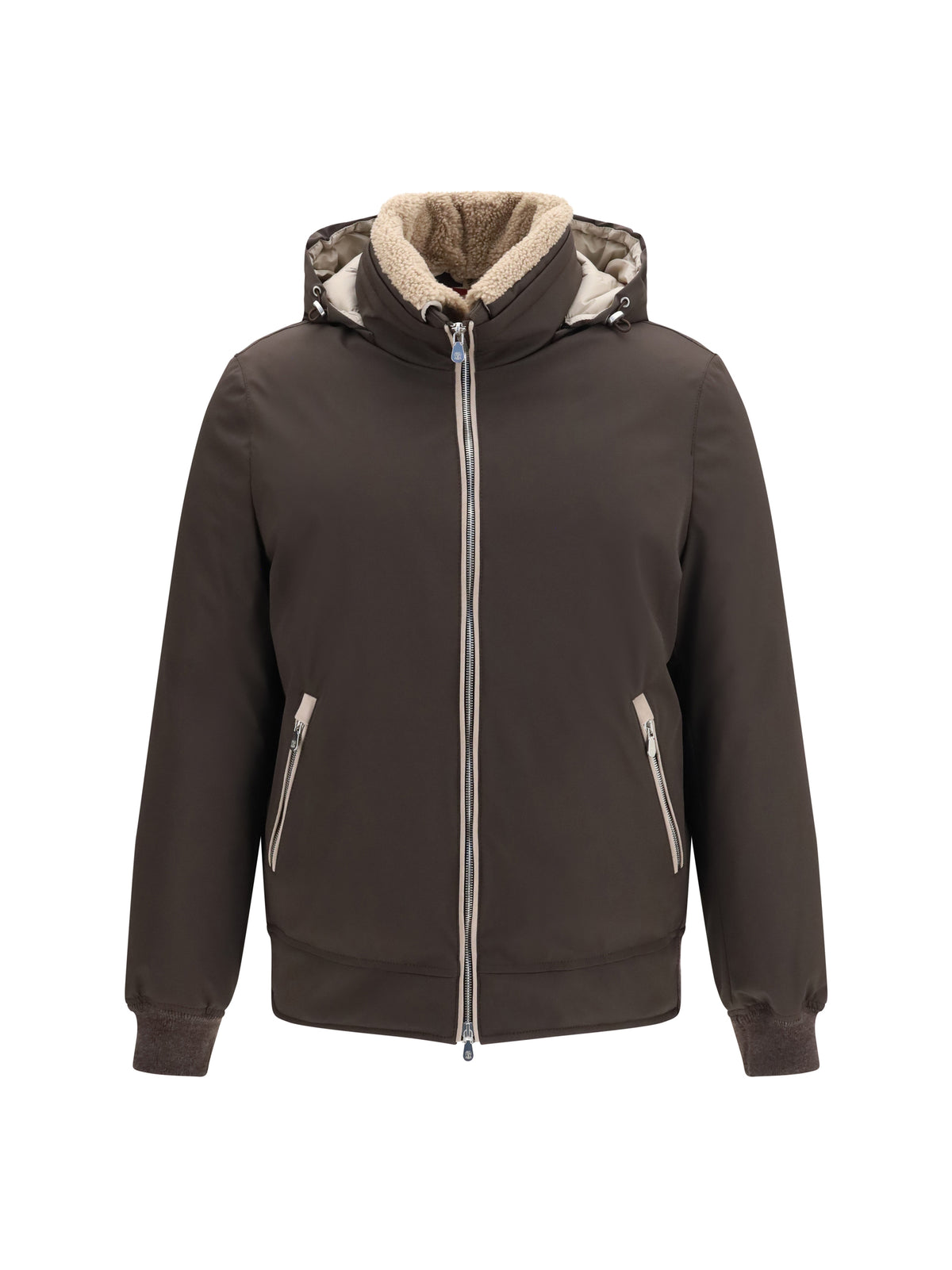 Brunello Cucinelli Nylon Down Jacket with removable hood - Testa Di Moro