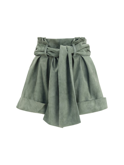BALMAIN High-waisted Shorts in suede
