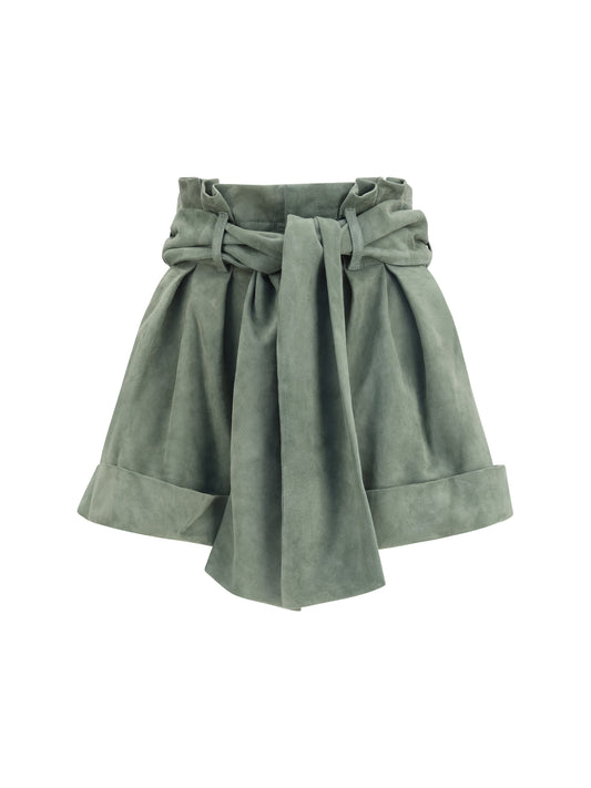 BALMAIN High-waisted Shorts in suede