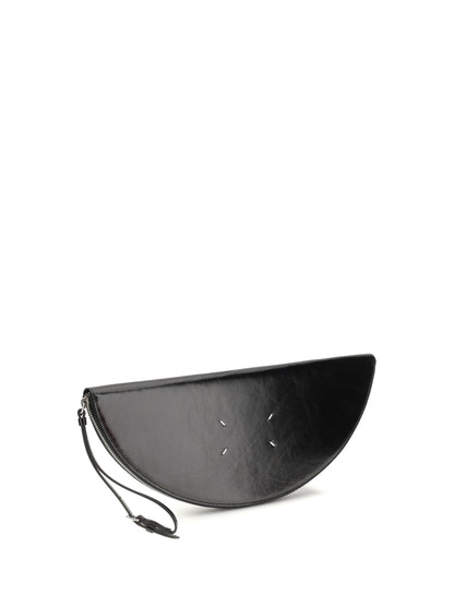 Maison Margiela Halfmoon leather Clutch Bag - Black