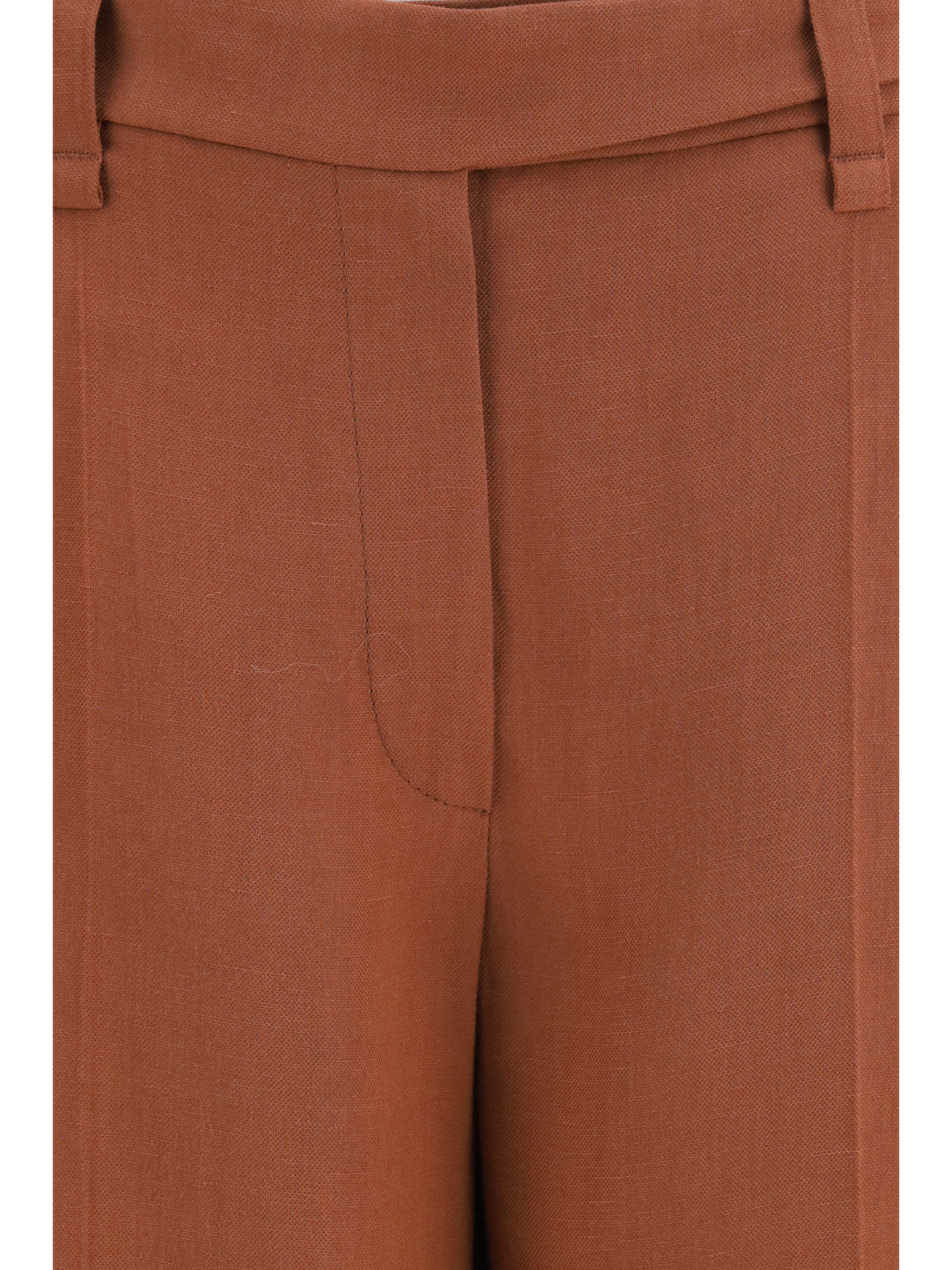 Brunello Cucinelli Cigarette Pants in fluid viscose and linen twill - Firebrick