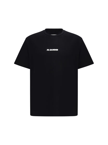 JIL SANDER Crew-neck cotton T-shirt with printed logo