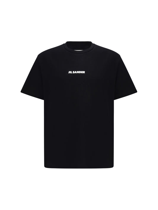 JIL SANDER Crew-neck cotton T-shirt with printed logo