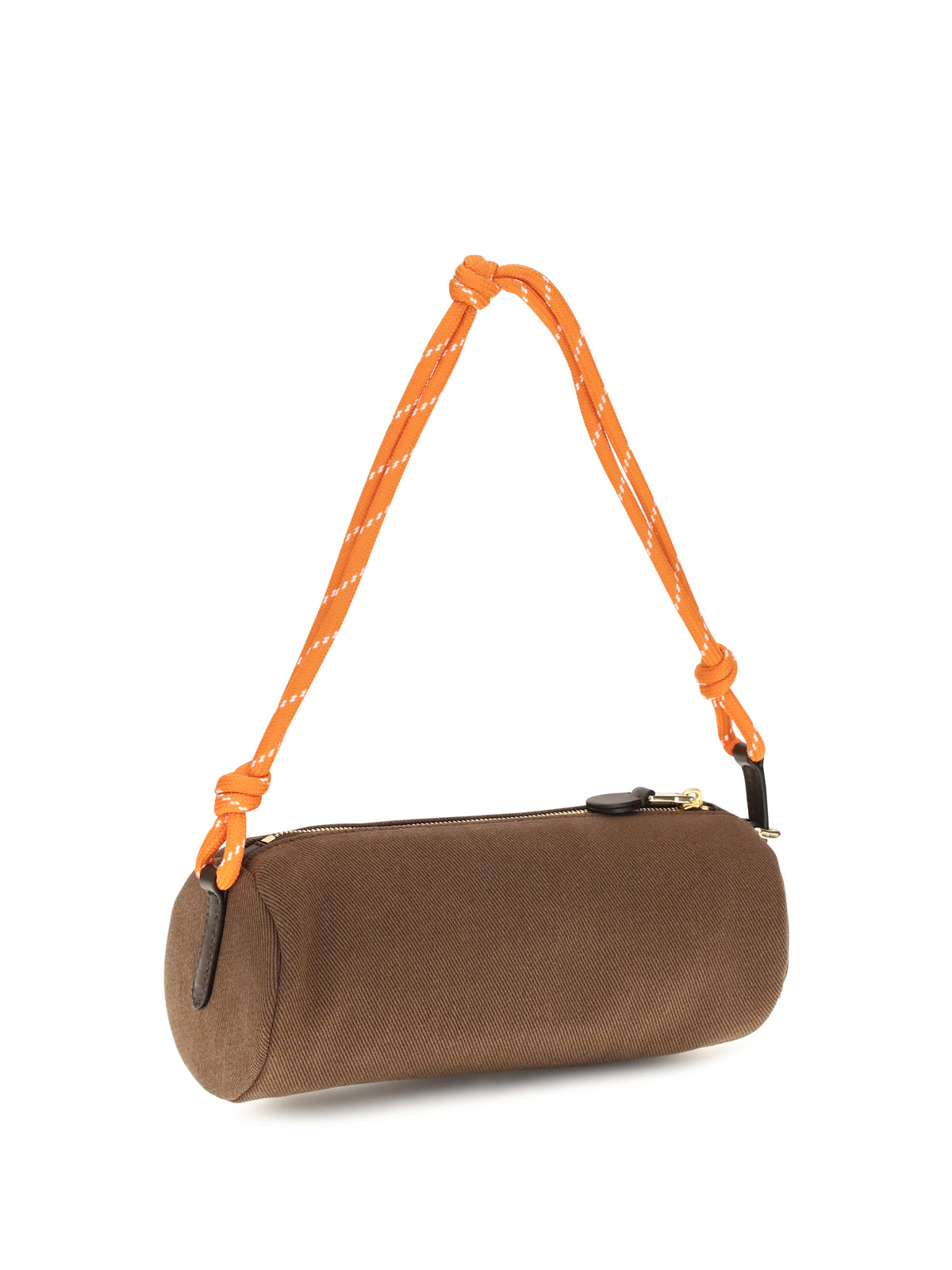 Miu Miu Embroidered logo Shoulder Bag - Cacao+Arancio