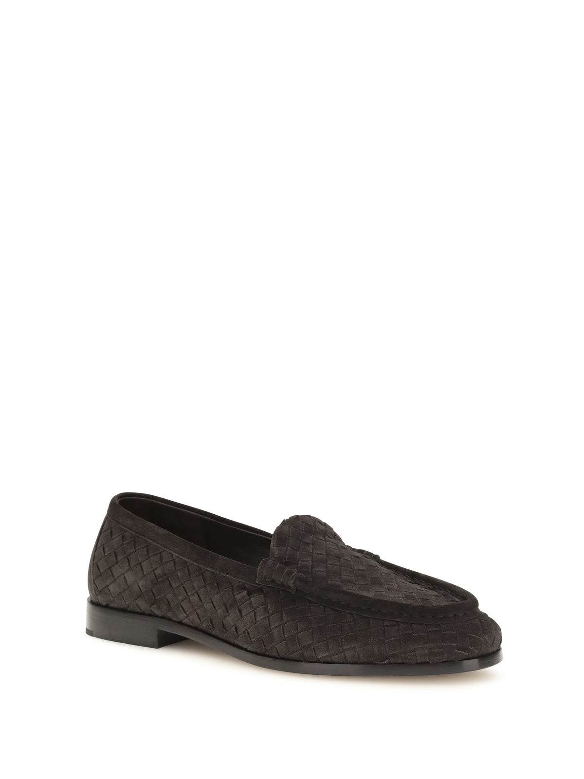 Bottega Veneta Silenzio Intrecciato Loafers - Espresso