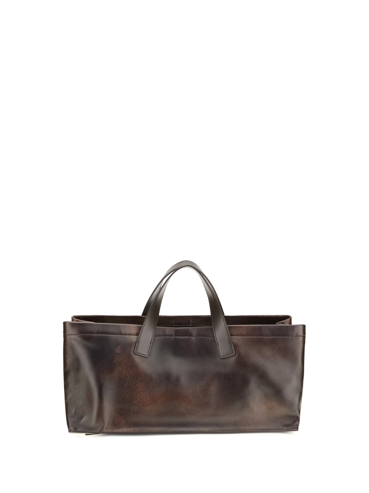 Staud Port Tote Handbag - Espresso Distressed