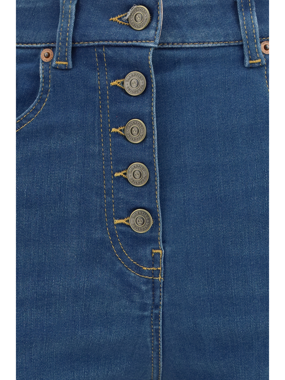 Valentino Fitted Jeans with lace details - Medium Blue Denim