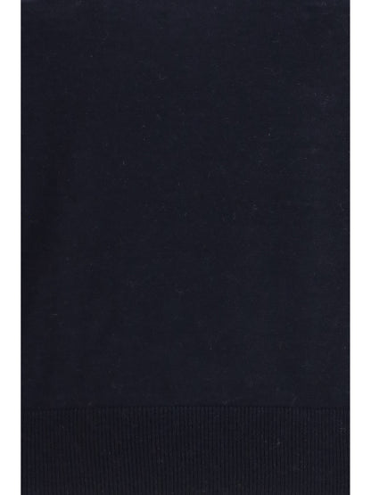 Max Mara Studio Silk and wool T-shirt - Blue/Leather