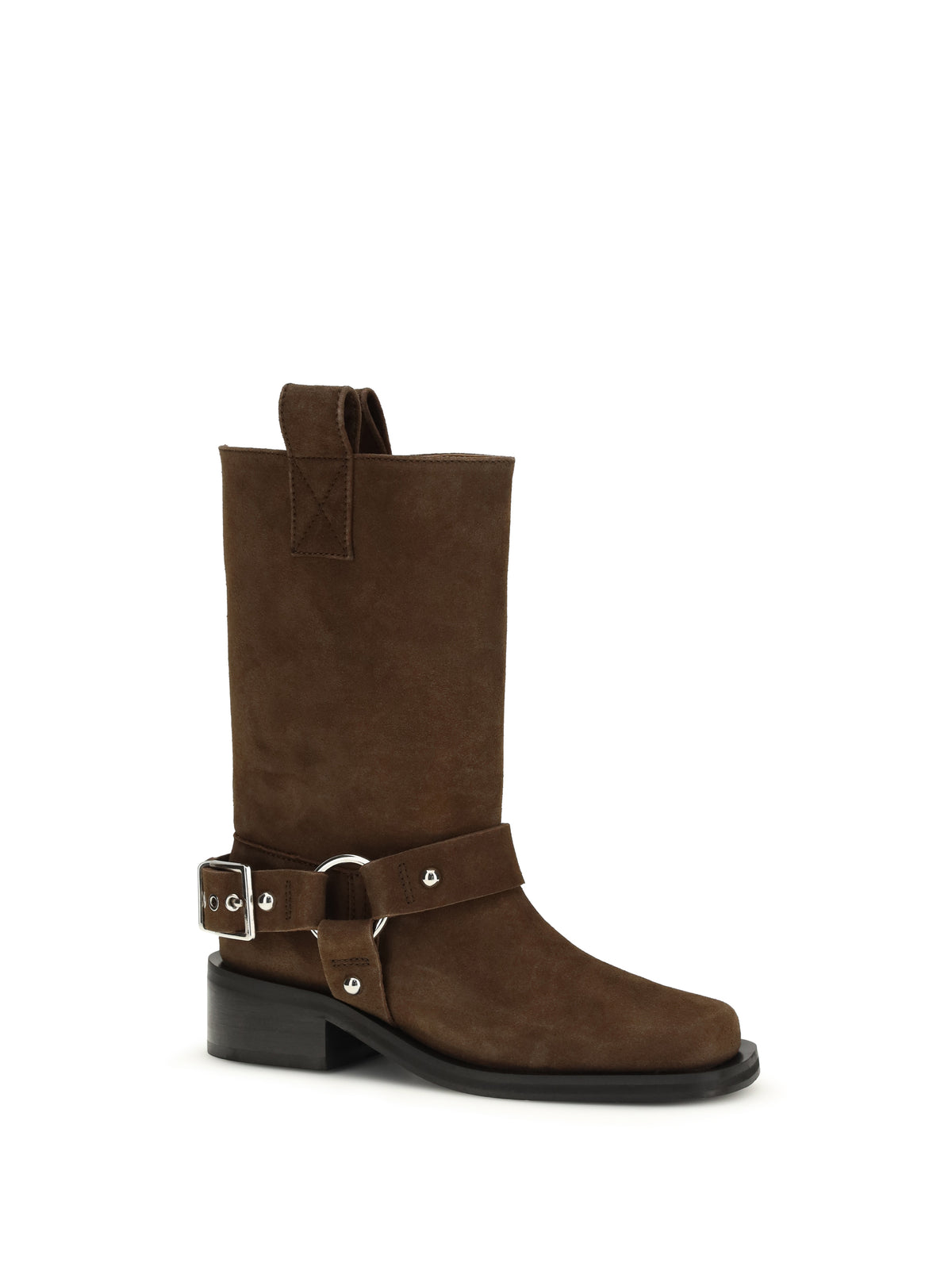 Ganni Suede biker Boots - Chicory Coffee