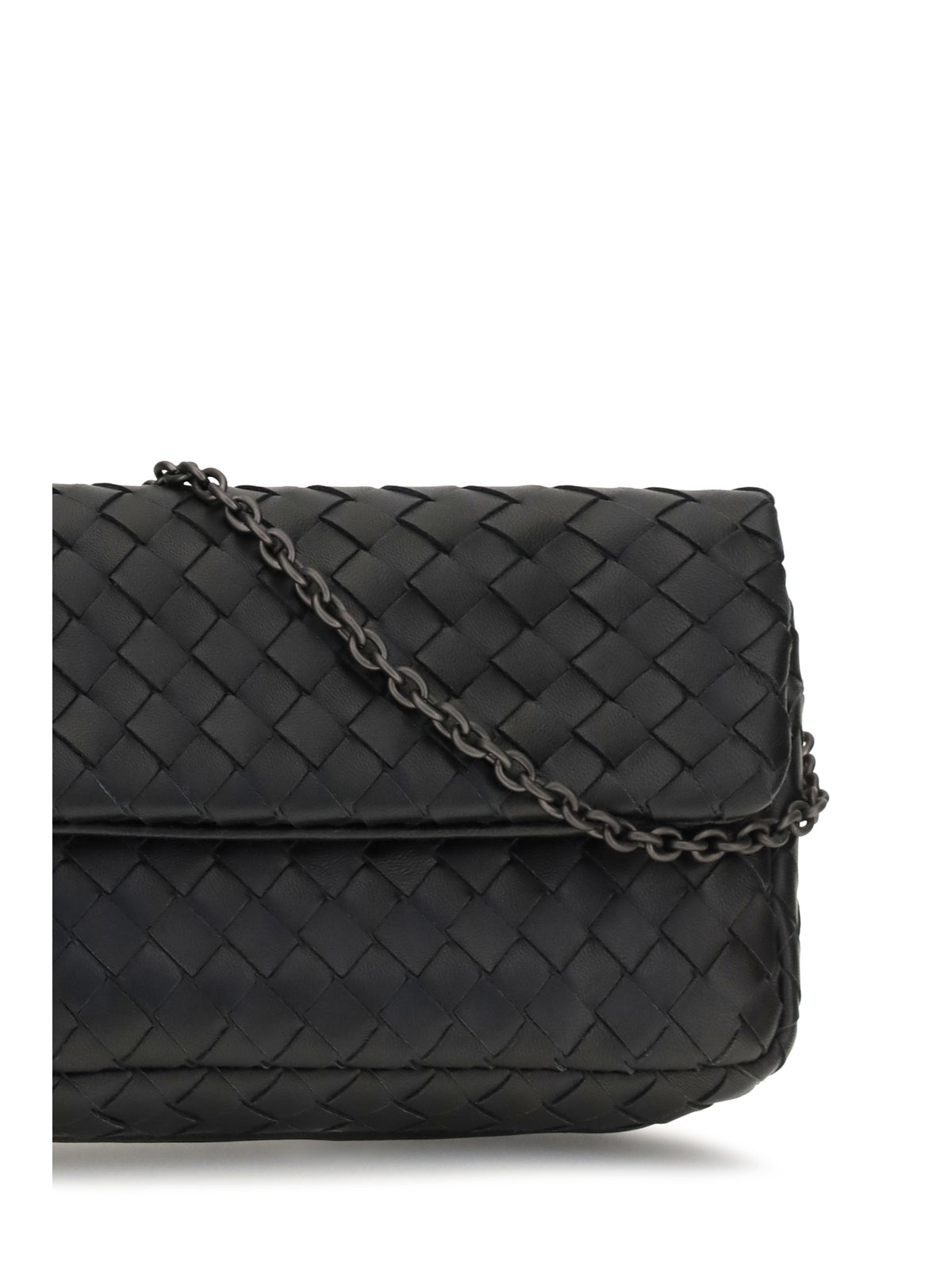 Bottega Veneta Intrecciato Shoulder Bag - Black-Brunito