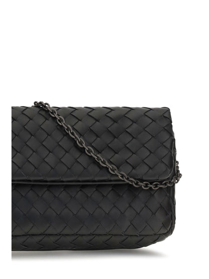 Bottega Veneta Intrecciato Shoulder Bag - Black-Brunito