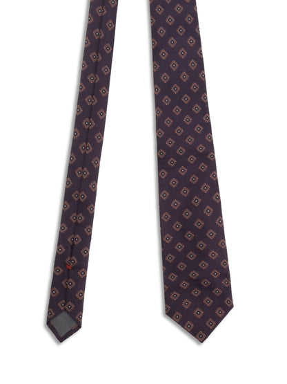 Brunello Cucinelli Geometric silk Tie - Purple