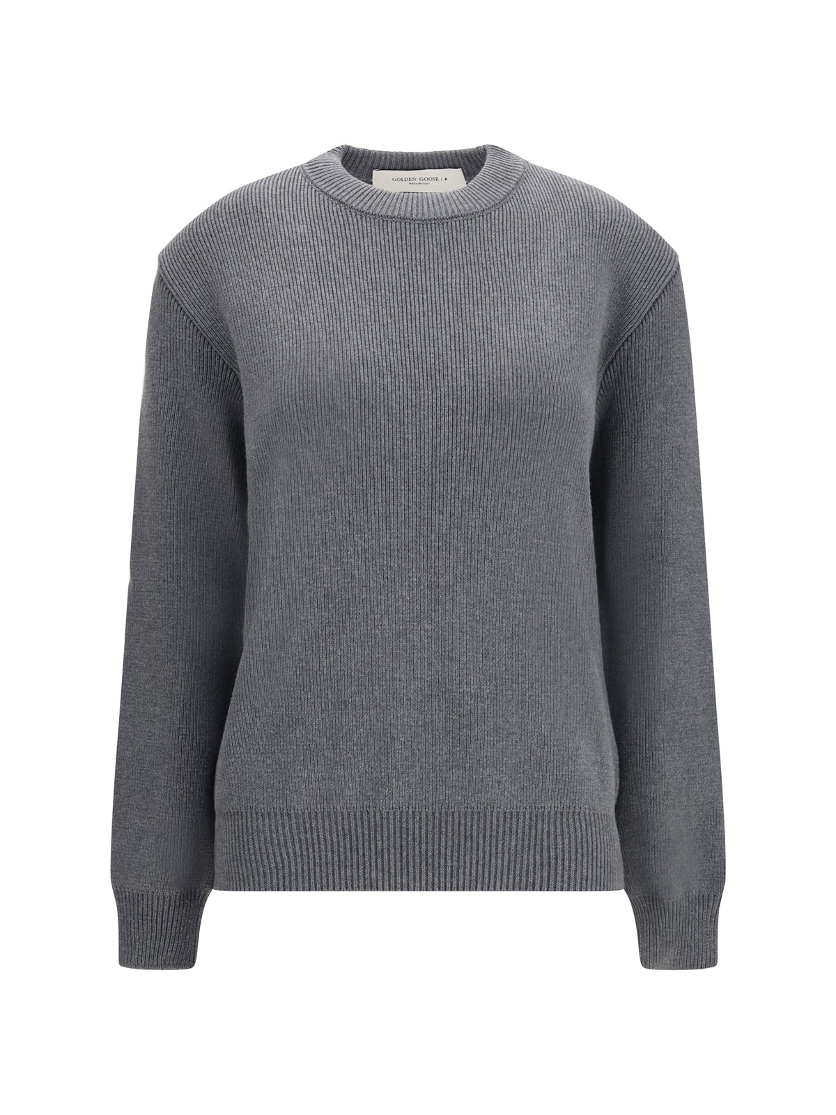 Golden Goose Cotton crewneck Sweater with back logo - Dark Grey Melange