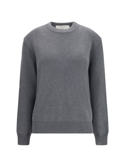Golden Goose Cotton crewneck Sweater with back logo - Dark Grey Melange