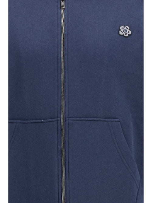 Kenzo Boke Flower embroidered zip Hoodie - Navy Blue