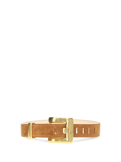 BALMAIN Anthem Belt in suede leather