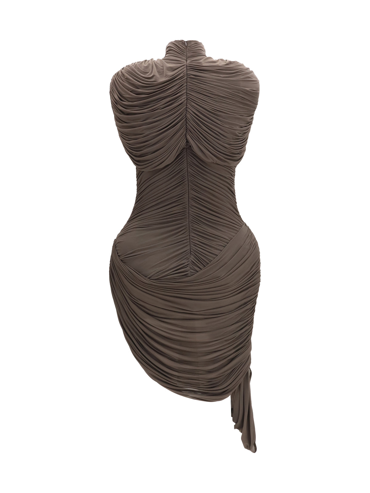 Magda Butrym Draped high-neck Dress - Brown