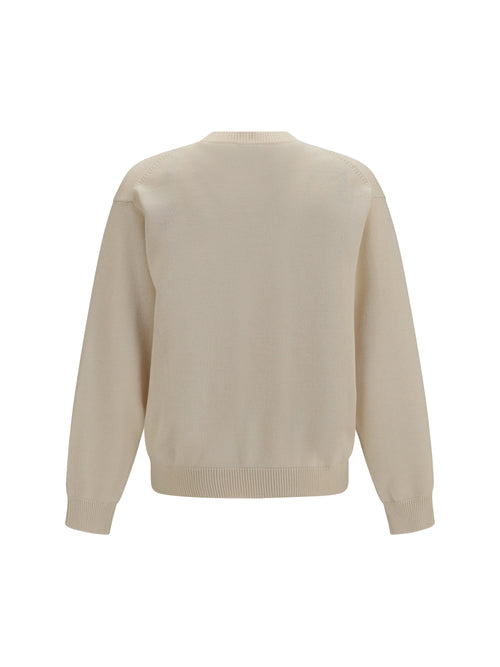 Kenzo Kenzo Paris emblem embroidered wool and cotton Sweater - Off White