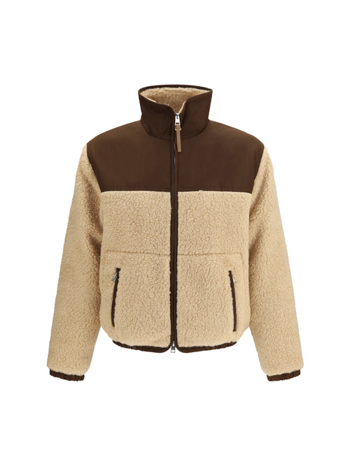 Ami Paris Fleece Jacket with nylon details - Beige Mastic