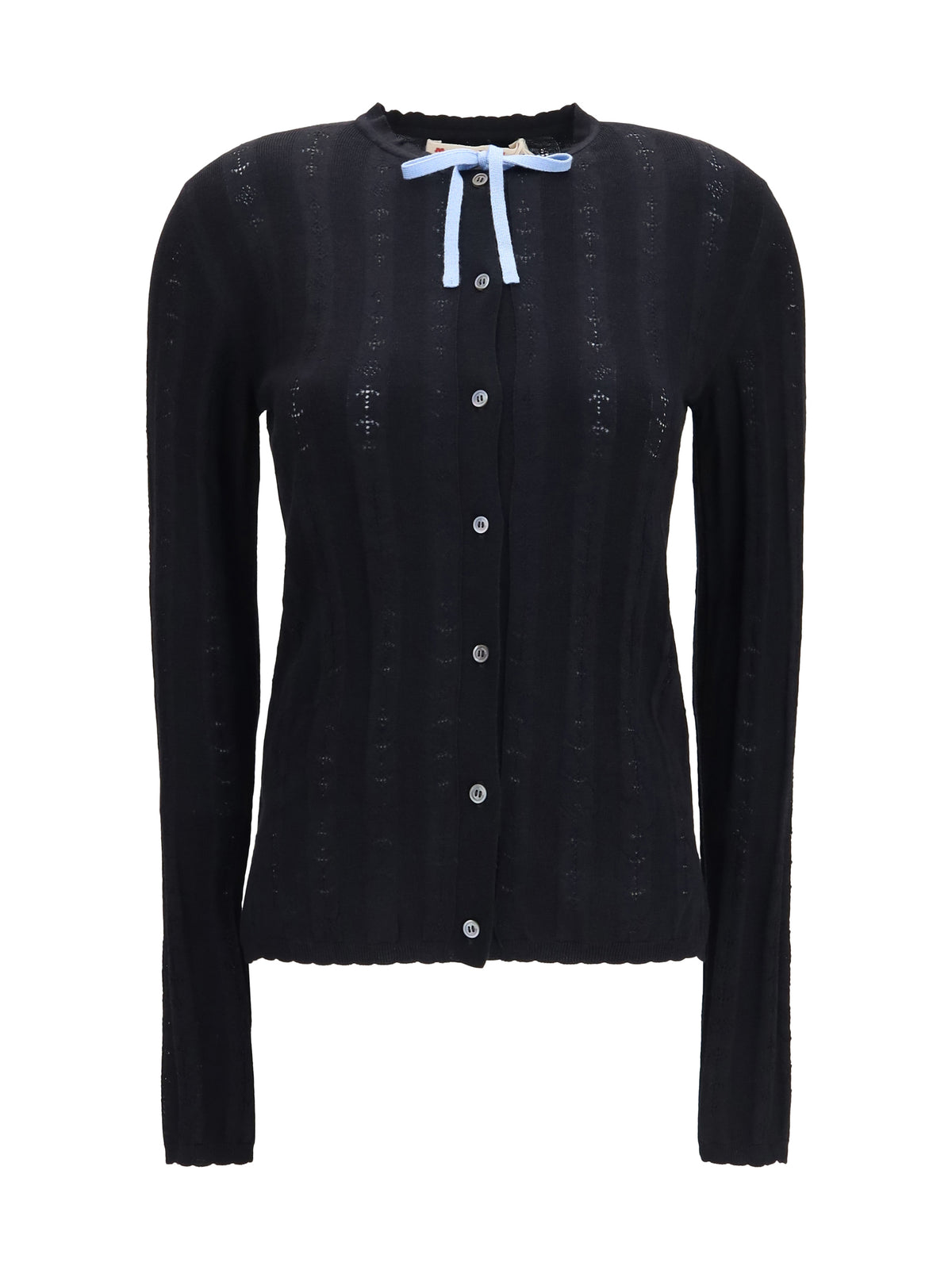 Marni Wool and silk Cardigan with bow - Black