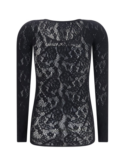 Wolford Infinite Rose Net long-sleeve Top - Black
