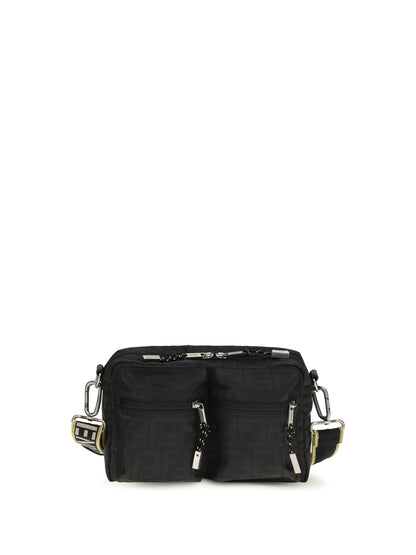 Fendi FF monogram fabric Camera Case - Black