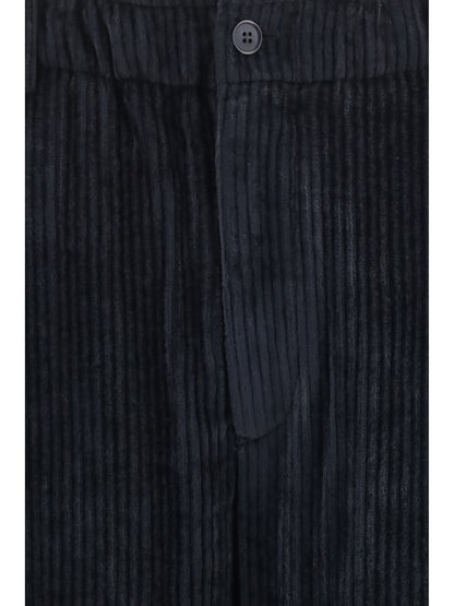 Giorgio Armani Wide-leg ribbed viscose velvet Pants - Anthracite