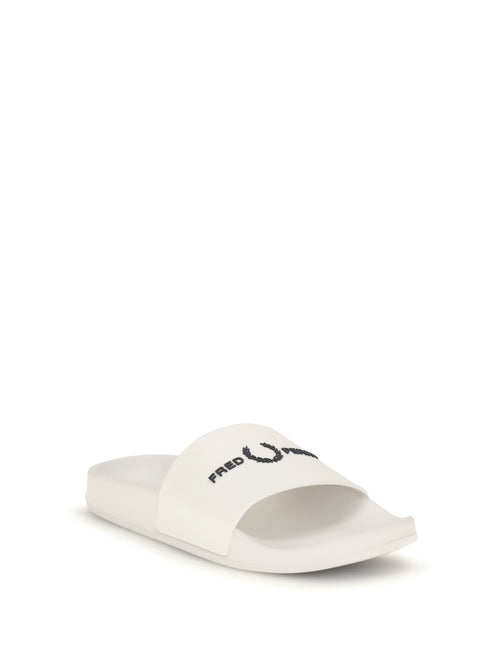 Fred Perry Rubber slides with logo - White