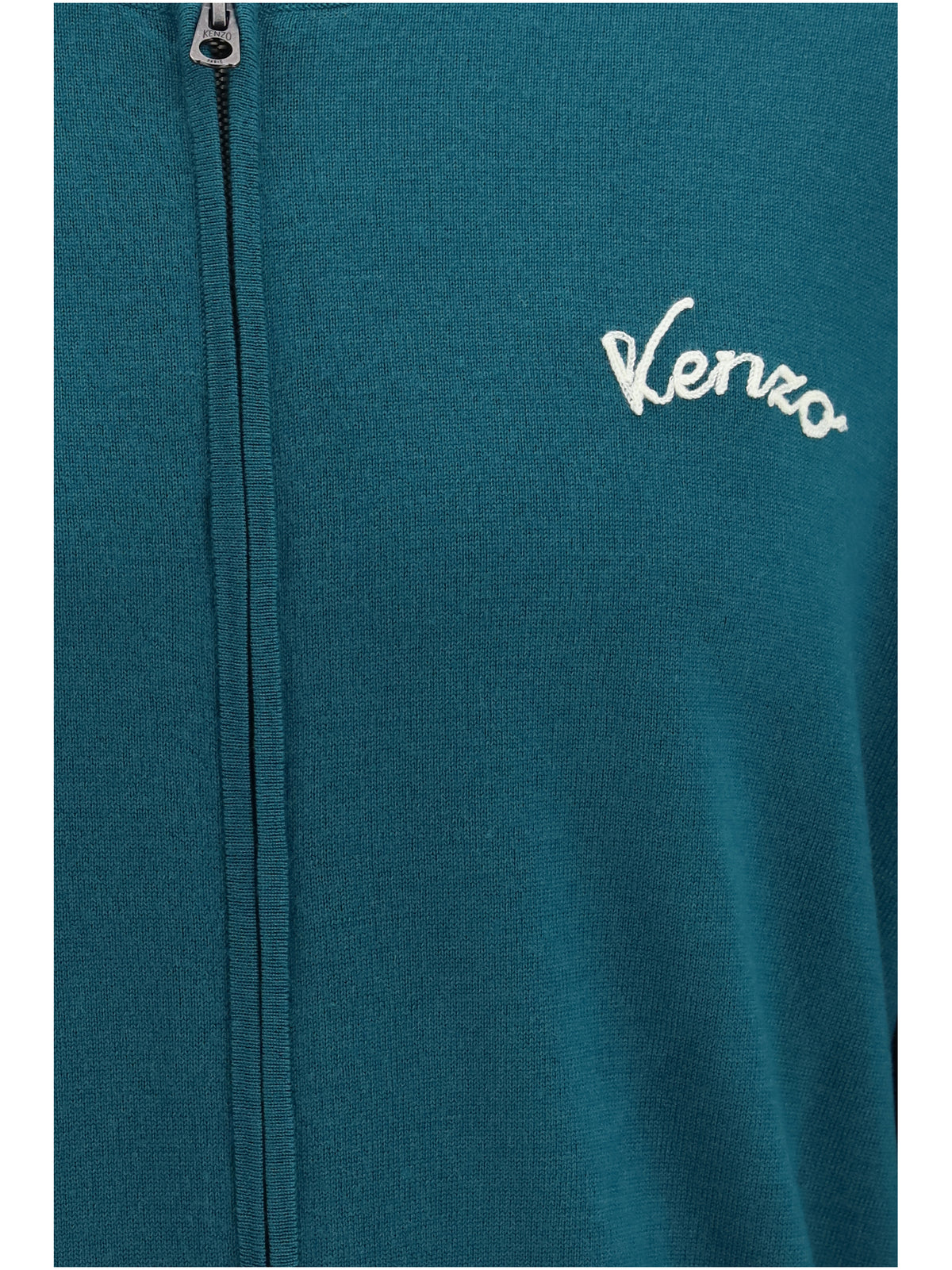 Kenzo Kenzo Eiffel Tower Design wool zip Cardigan - Bottle Green