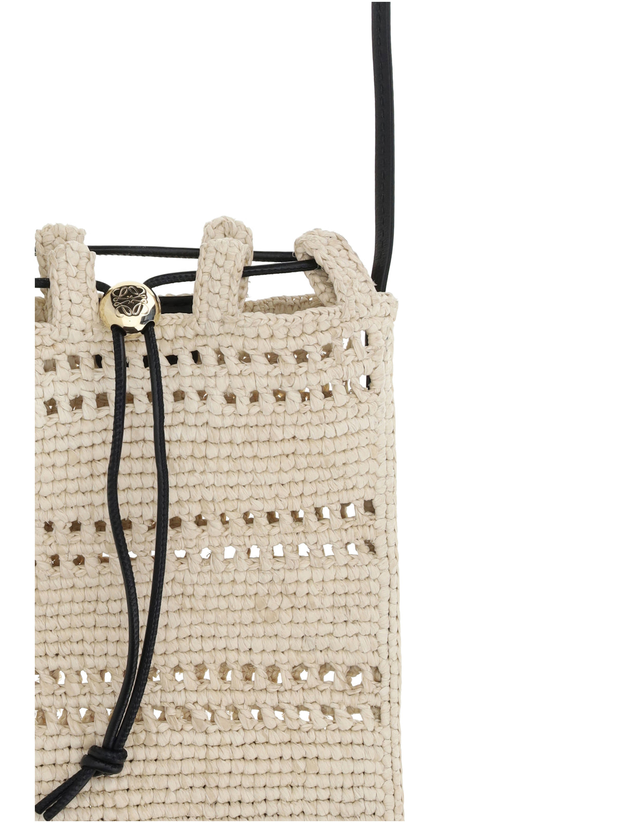 Loewe Raffia Shoulder Bag - Natural/Black