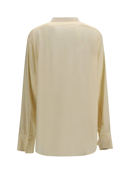 The Row Lula lightweight silk poplin Shirt - Bisque