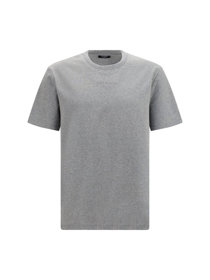 Balmain Embroidered logo T-shirt - Gris Chiné/Gris Chiné