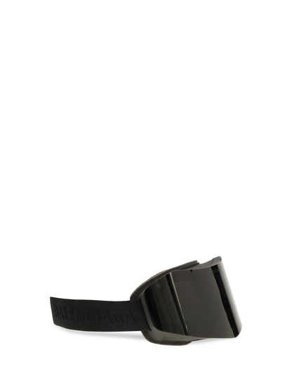 Balenciaga Mirrored Ski Mask Sunglasses - Black