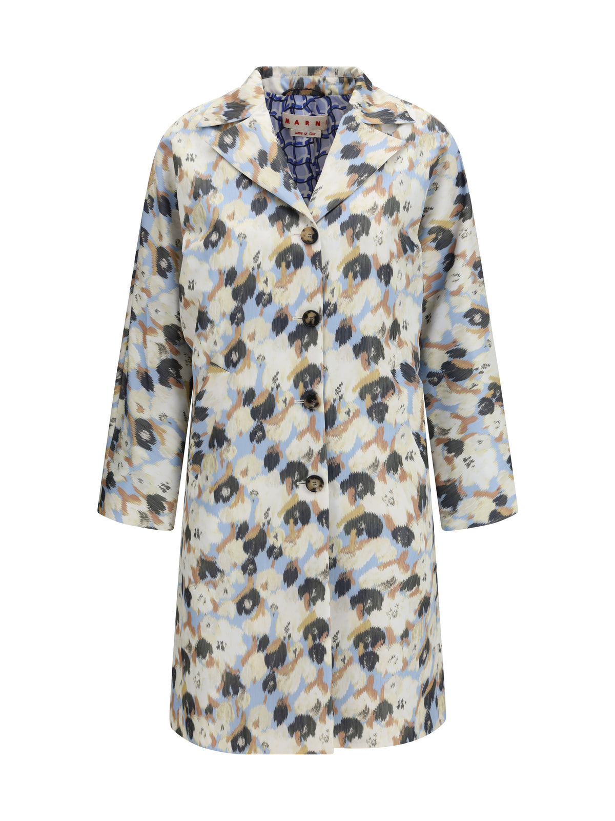 Marni Printed button parka Coat - Light Blue