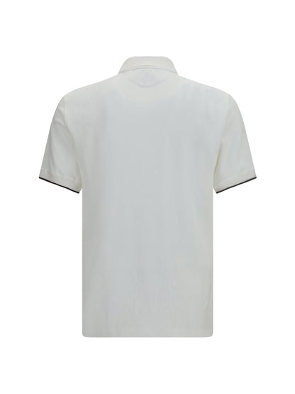 Brunello Cucinelli Cotton Polo - Off White+Testa Di Moro