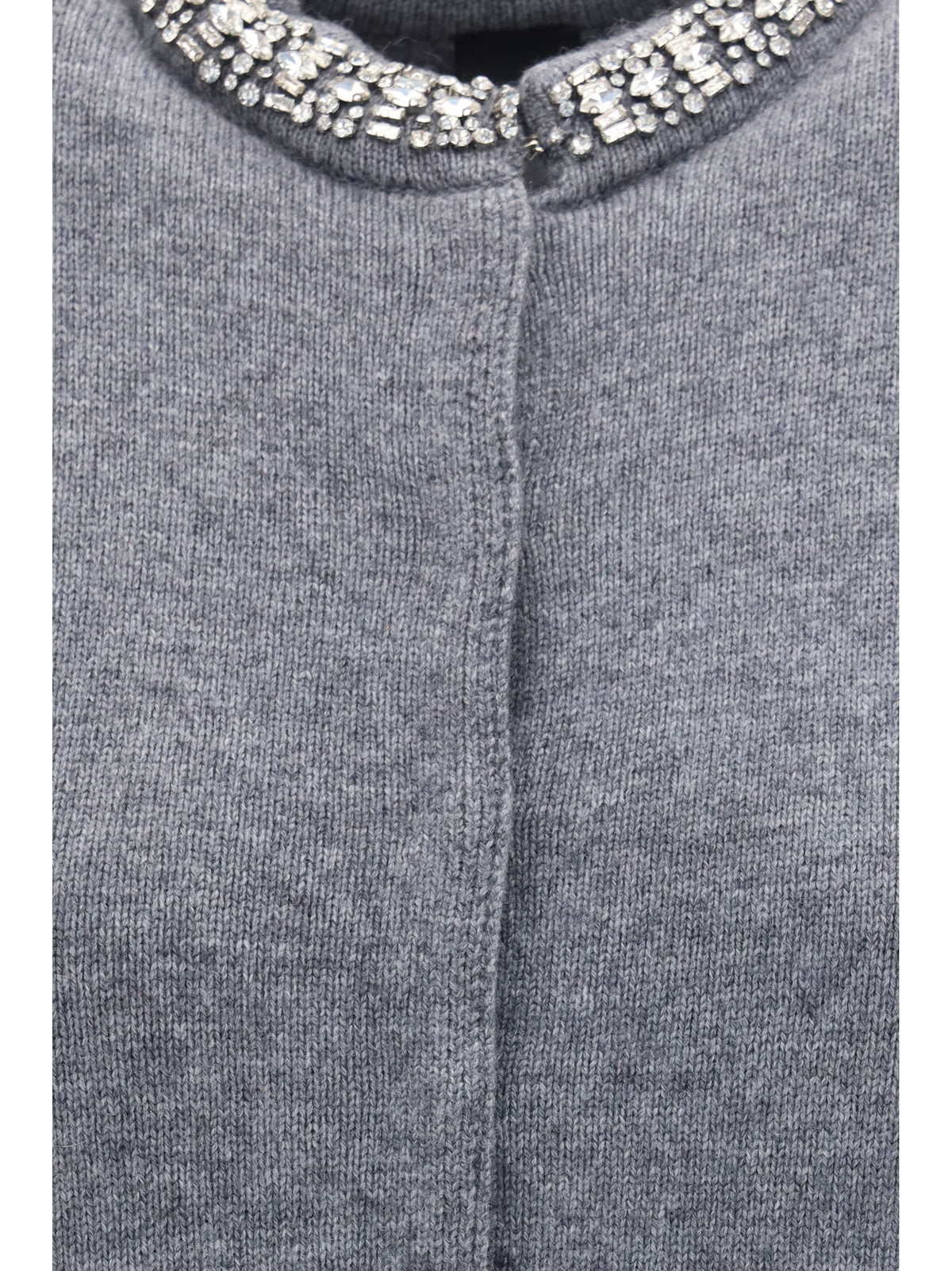 Pinko Colonia Cardigan with jewel collar - Grey-Monumento Gr.