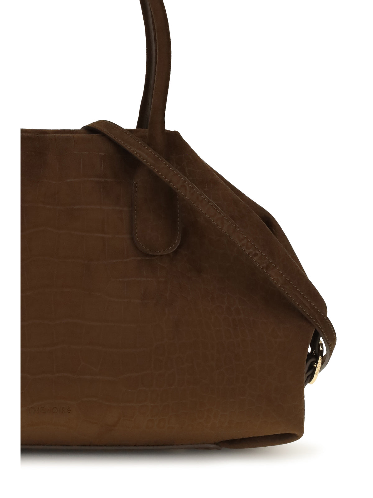 Themoirè Medium Talia Trank crocodile-effect suede Shopping Bag - Rocky Road
