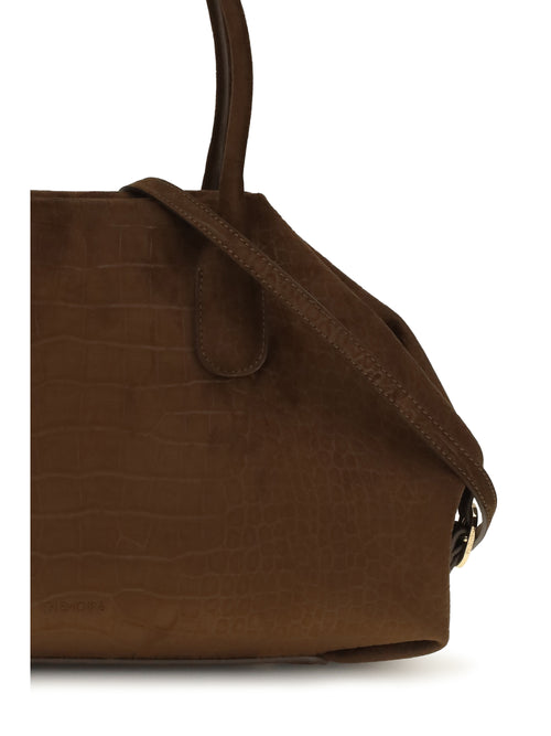 Themoirè Medium Talia Trank crocodile-effect suede Shopping Bag - Rocky Road