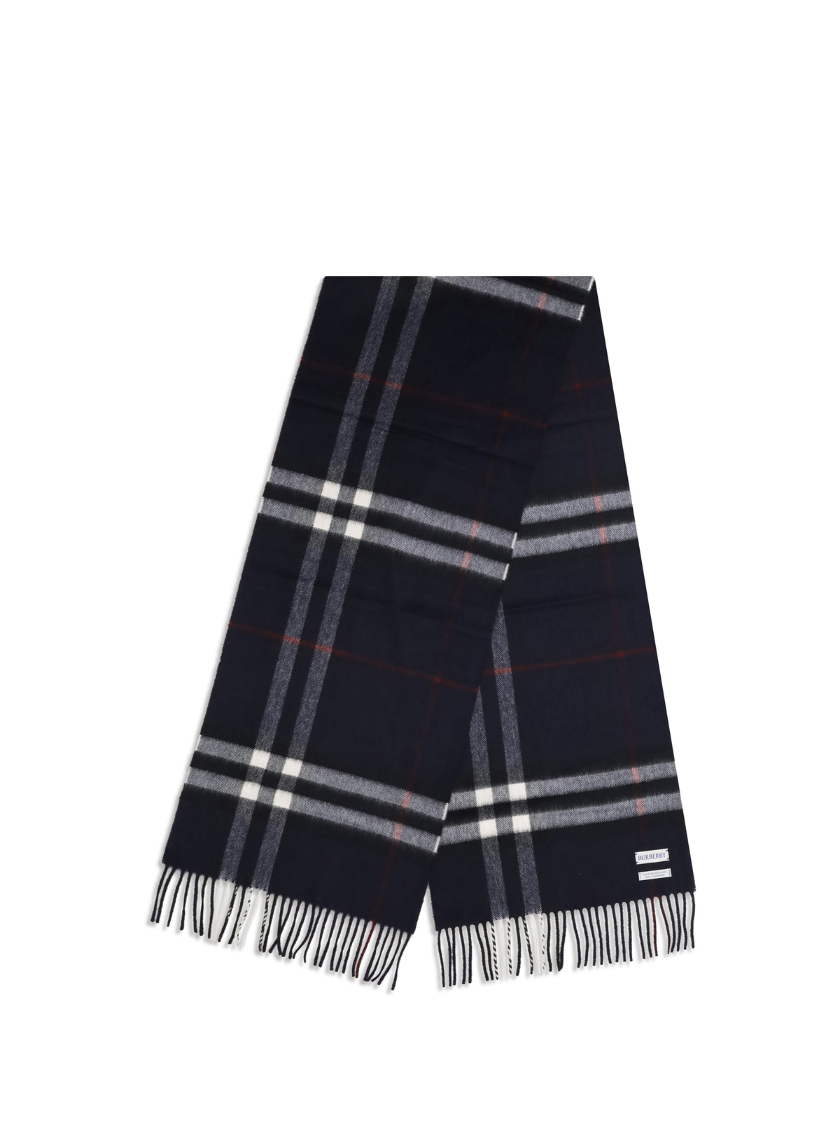 Burberry Cashmere Check Scarf - Ink Blue