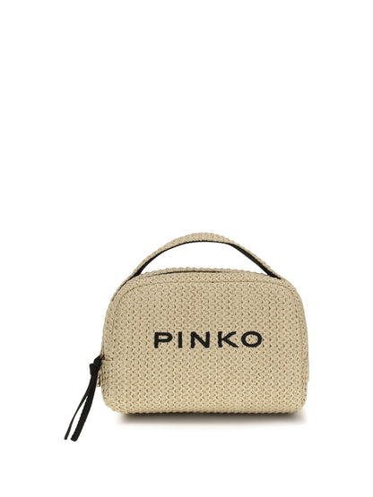 PINKO Small raffia Beauty Case
