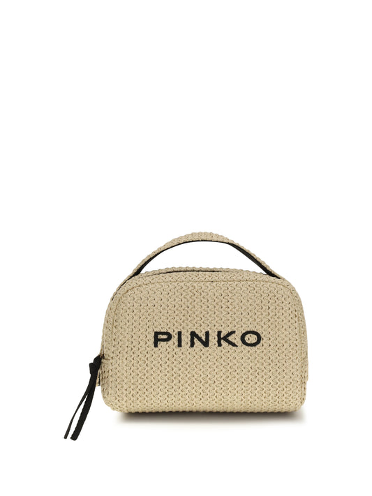 PINKO Small raffia Beauty Case