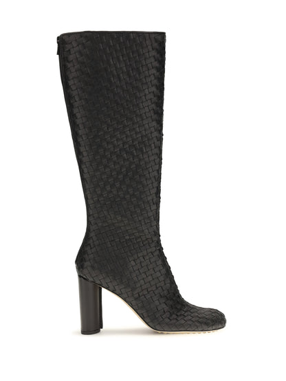 Bottega Veneta Cherry Intrecciato High Boots - Black