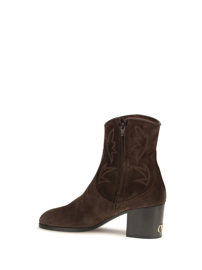 Valentino Garavani Zimmy suede Ankle Boots - Ebony Brown