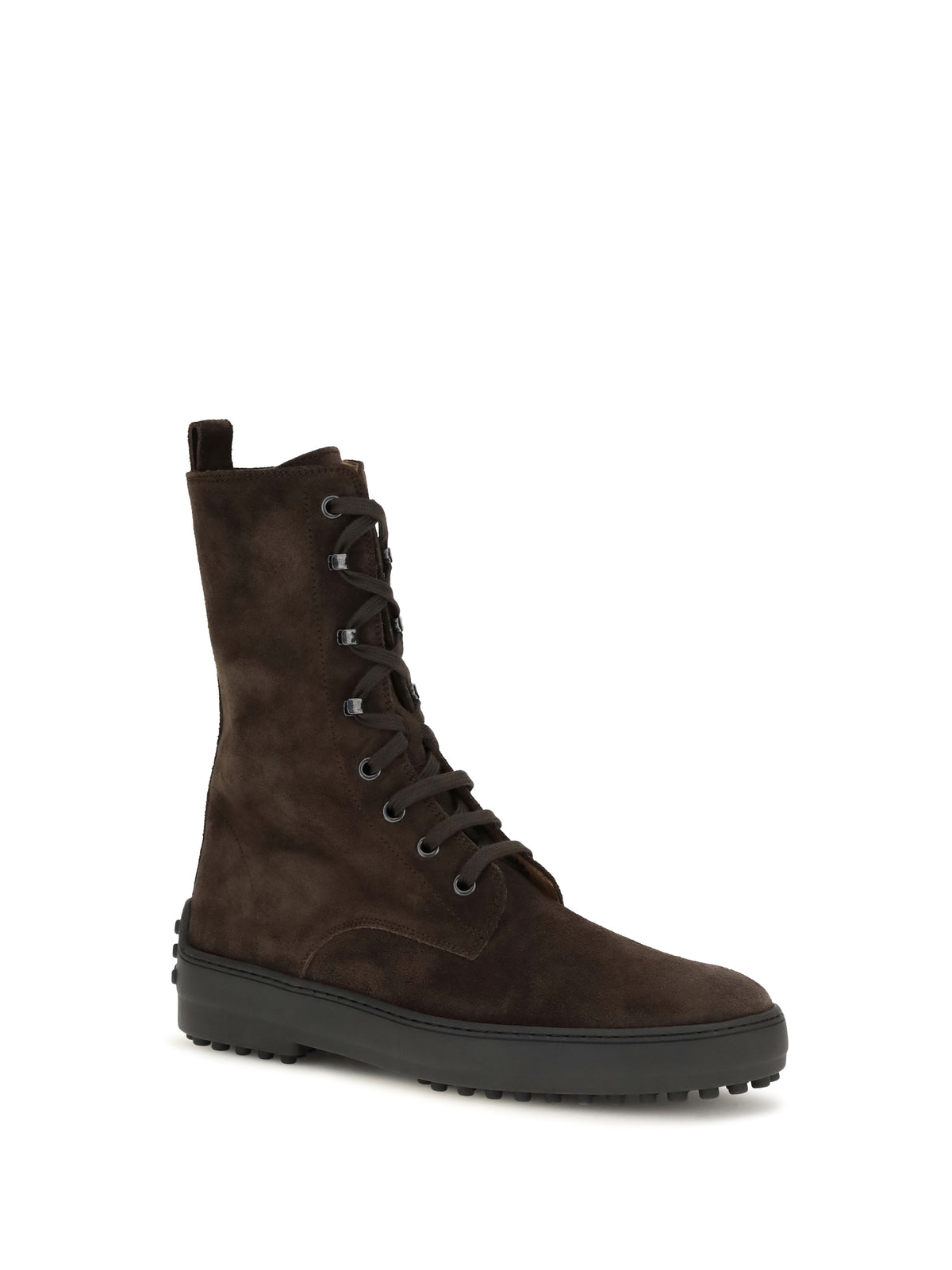 Tod'S Winter Gommino suede leather lace-up ankle Boots - Palissandro