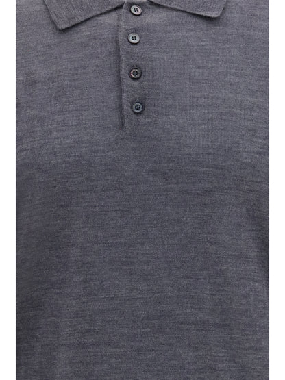 Golden Goose Virgin wool Polo Shirt - Anthracite