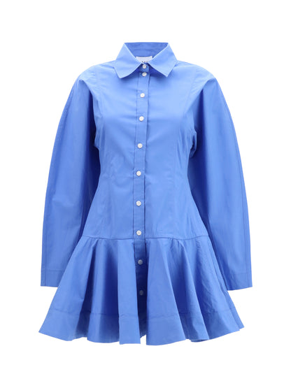 Ganni Cotton Shirt Dress with balloon skirt - Marina
